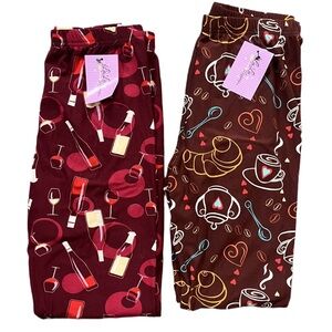 My LaLa Leggings Women’s Set of 2 Patterned Design Legging NWT One Size Stretchy